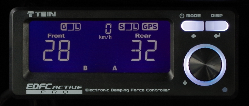 Damping Force Level Display (Front versus rear shock absorbers)